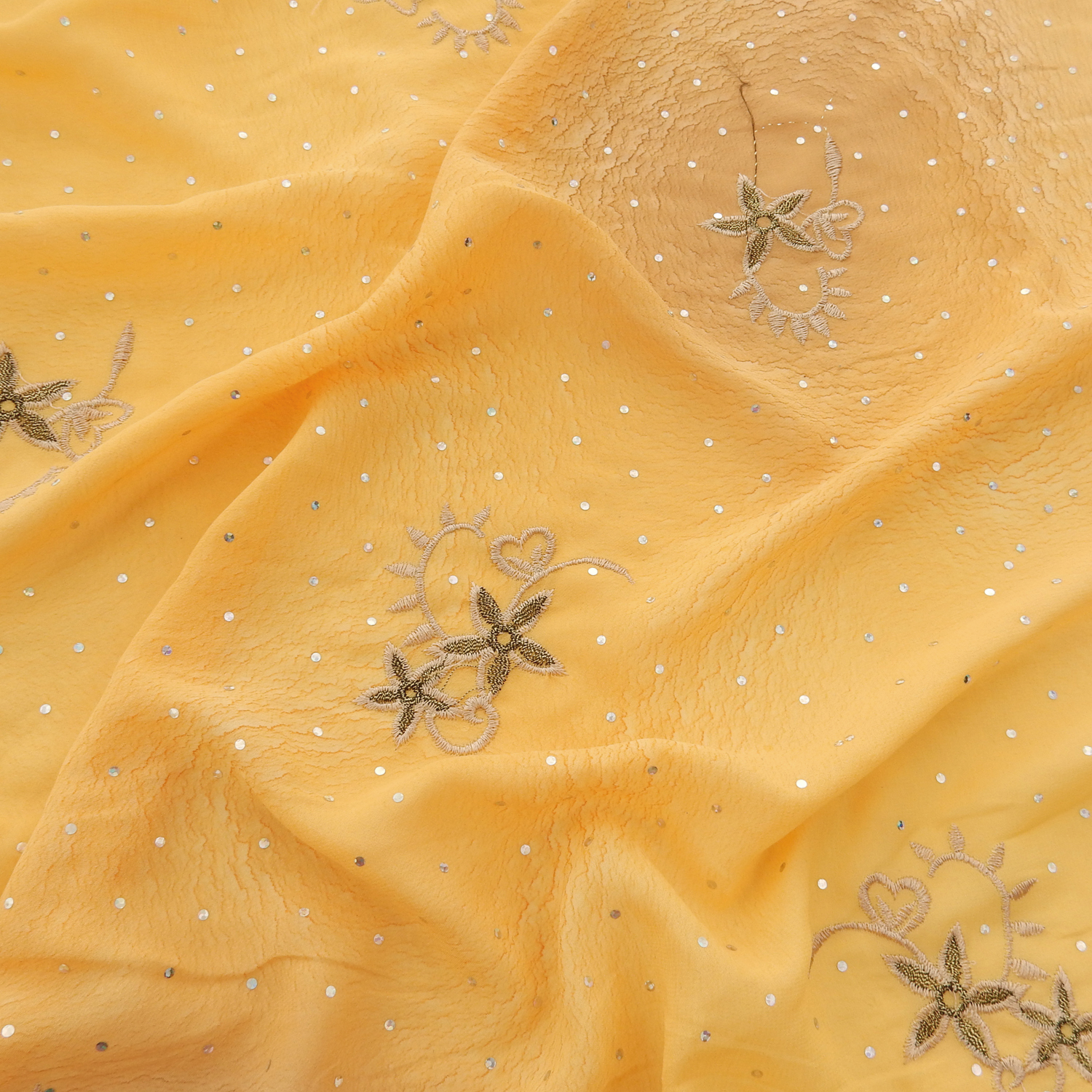 Mango Hologram & Embroidered Border Chiffon Fabric 1031 - Image 5