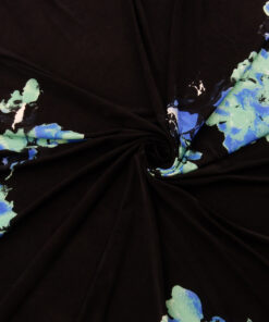 Black Modern Stretch ITY Print Fabric 1026